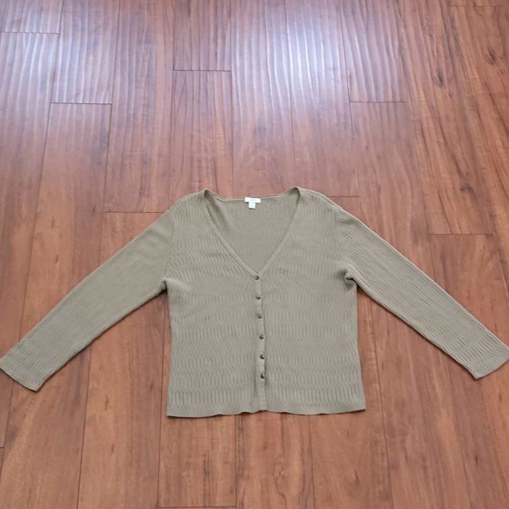 J.JILL CARDIGAN SWEATER WITH BUTTON DOWN FRONT V-CUT SZ LP - Picture 6 of 6